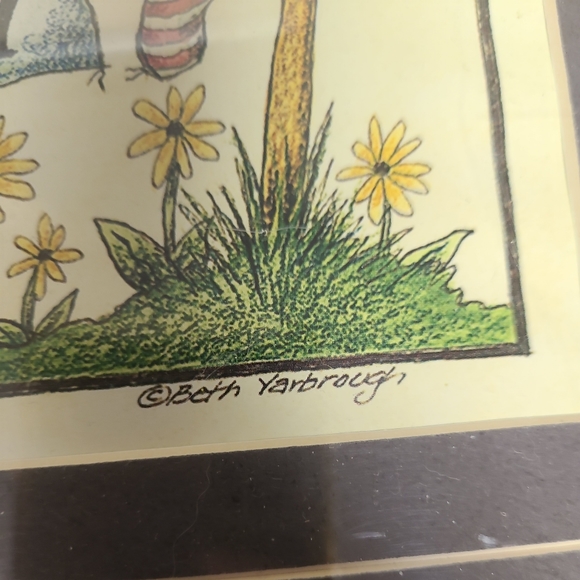 Vintage Pair of Laundry Room Prints in Wood Frames by Beth Yarbrough - Picture 4 of 5